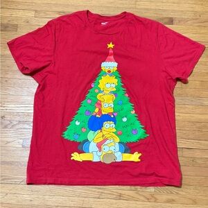 Red Simpson’s Christmas Tree Graphic T-Shirt. XL
